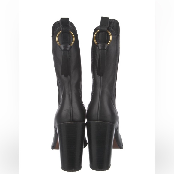 FRAME Le Manhattan Pointed Toe Chelsea Boot bootie black leather 10 - Picture 6 of 7